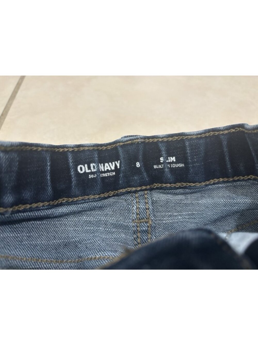 Old Navy Girl's 360 Stretch Slim Built-In Tough Adjustable Waist Blue Jeans Sz 8 - Picture 3 of 5